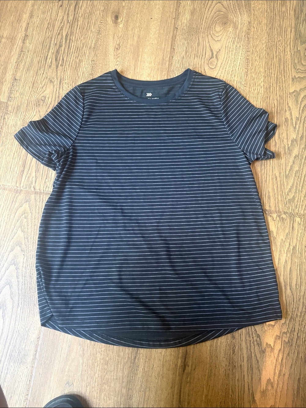 all in motion Navy and White Striped Active Tee